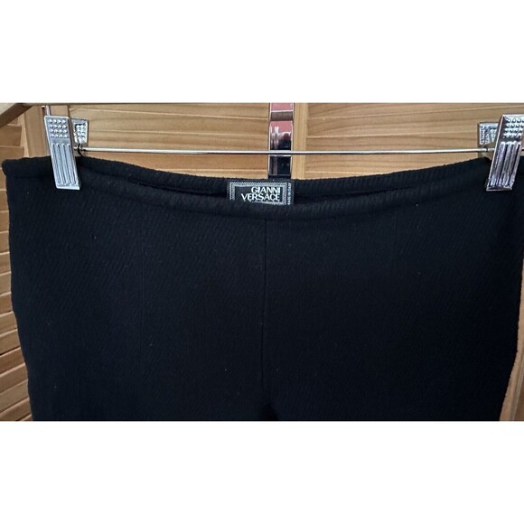 Gianni Versace Women's Black Wool Pull On Flare Pants Size 29 x 30 - Picture 10 of 11